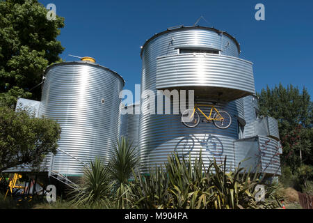 Konvertiert Silo Urlaub Unterkunft Südinsel Neuseeland Silostay Stockfoto