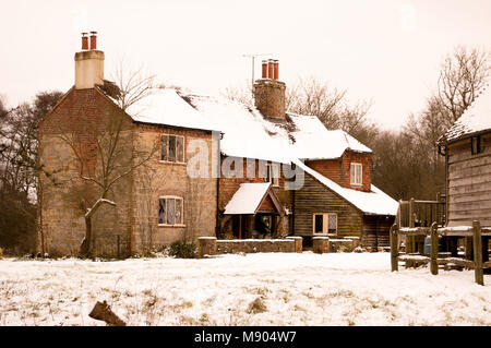 Alte befestigte Bauernhaus in Haslemere, Surrey, Sussex Boarder, England, Grossbritannien Stockfoto