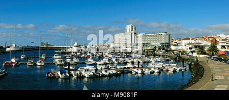 Hafen von Ponta Delgada. São Miguel, Azoren, Portugal Stockfoto