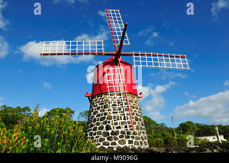 Traditionelle Windmühle, Pico. Azoren, Portugal Stockfoto
