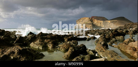 Der Vulcão dos Capelinhos (capelinhos Vulkan) Letzter Ausbruch im Jahr 1957 war. Faial, Azoren. Portugal Stockfoto