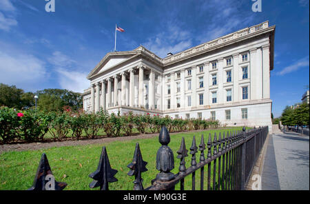 Die Abteilung Treasury Gebäude in Washington, DC. Stockfoto