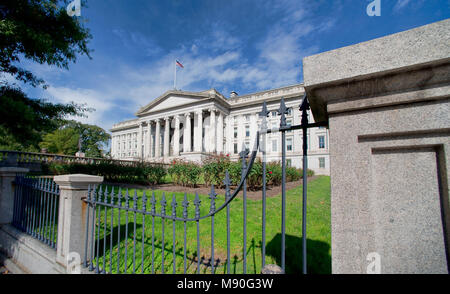 Die Abteilung Treasury Gebäude in Washington, DC. Stockfoto