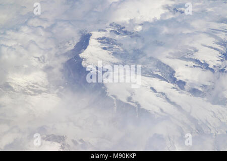 Blick von Virgin Atlantic auf dem Weg von Gatwick North Terminal zu Las Vegas Blick aus dem Fenster von 35.000 ft. Stockfoto