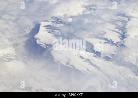 Blick von Virgin Atlantic auf dem Weg von Gatwick North Terminal zu Las Vegas Blick aus dem Fenster von 35.000 ft. Stockfoto