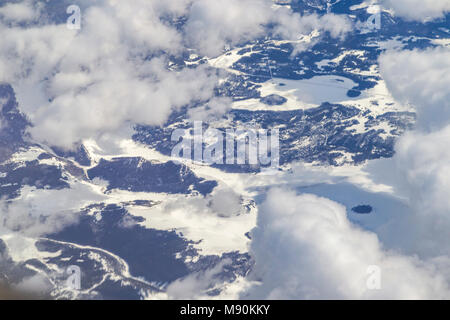 Blick von Virgin Atlantic auf dem Weg von Gatwick North Terminal zu Las Vegas Blick aus dem Fenster von 35.000 ft. Stockfoto