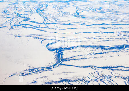 Blick von Virgin Atlantic auf dem Weg von Gatwick North Terminal zu Las Vegas Blick aus dem Fenster von 35.000 ft. Stockfoto