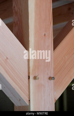 Holz- struktur von Haus im Bau. Stockfoto