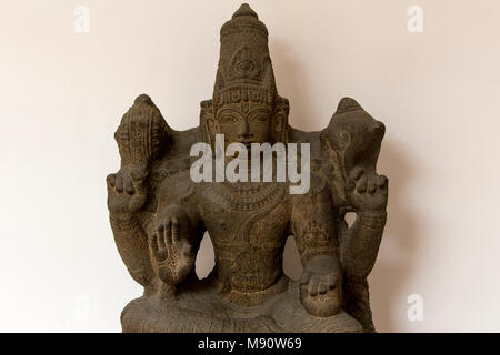 Delhi National Museum. Vishnu. Vijayanagara, 15. Jahrhundert n. Chr. Südindien. Stein. Detail. Indien. Stockfoto