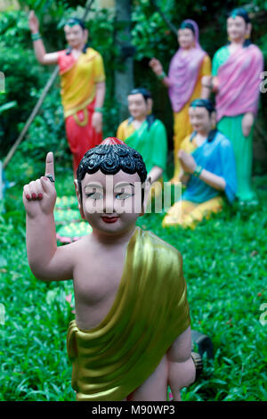 Prinz Siddharta Gautama Buddha, wie ein Kind. Es wird gesagt, dass das Kind voll und ganz wach war geboren. Er konnte sprechen, und erzählte seiner Mutter, die er war gekommen, um sich Stockfoto