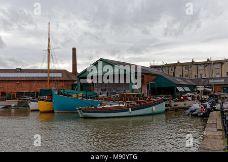 Underfall Yard auf Bristol Schwimmenden Hafen Stockfoto