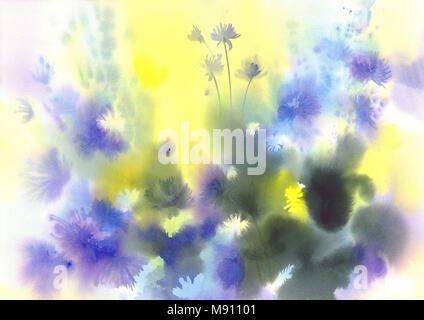 Abstrakte Blumen Aquarell Hintergrund Stockfoto