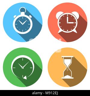 Vier Farbe flach Icon Set. Stock Vektor