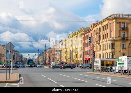 Russland, SANKT PETERSBURG - 18. AUGUST 2017: Das Gebiet der Stadt. Blick auf Vosstaniya Platz und Ligovsky Prospect Stockfoto