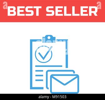 Checkliste Symbol gekennzeichnet. Markieren Sie das Symbol. Compliance Vektor unterzeichnen. Per Mail gesendet Stock Vektor
