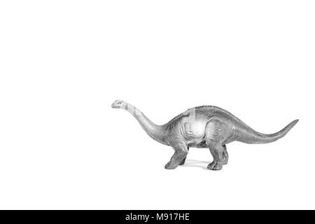 Sauropoden Wandern auf dem weißen Hintergrund. die Simulation zu Fuß von der Dinosaurier. Stockfoto