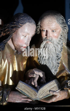 Museum Unterlinden. Der Isenheimer Altar, Nikolaus Hagenauer und Matthias GrŸnewald, 1512 Ð 1516. Die Apostel. Colmar. Frankreich. Stockfoto