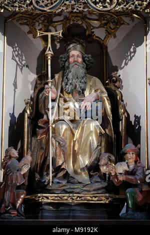 Museum Unterlinden. Der Isenheimer Altar, Nikolaus Hagenauer und Matthias GrŸnewald, 1512 Ð 1516. Der hl. Augustinus. Colmar. Frankreich. Stockfoto