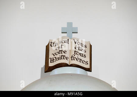 Bouclier evangelische Kirche. Kanzel. Detail. Straßburg. Frankreich. Stockfoto