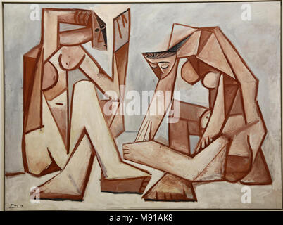 Musée National d'Art Moderne (Museum für Moderne Kunst), Centre Georges Pompidou, Paris, Frankreich. Pablo Picasso, Frauen am Meer, February 16,1956, Stockfoto