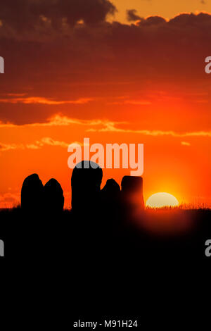 Sonnenuntergang. Oland, Schweden, Skandinavien. Stockfoto