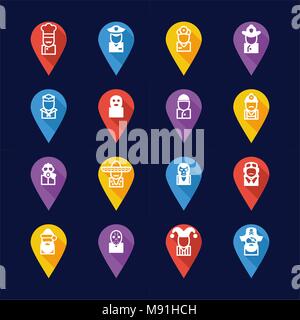 Avatar und Profilbild Icons Set 1 dünne Linie Vektor Abbildung Stock Vektor