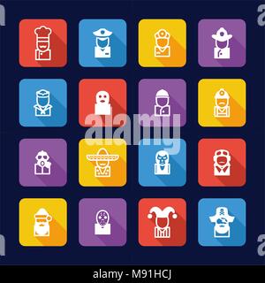 Avatar und Profilbild Icons Set 1 dünne Linie Vektor Abbildung Stock Vektor