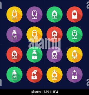 Avatar und Profilbild Icons Set 5 dünne Linie Vektor Abbildung Stock Vektor