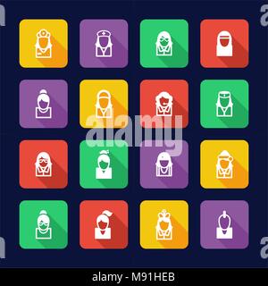 Avatar und Profilbild Icons Set 5 dünne Linie Vektor Abbildung Stock Vektor