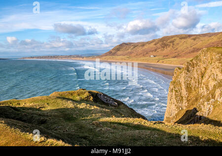 Rhossili Bay an der Spitze der Halbinsel Gower, South Wales Stockfoto