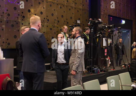 Stockholm, Schweden, 17. März 2018. Schweden Demokraten (SD) Wahl Konferenz 2018. Kent Ekeroth wurde nicht auf der parlamentarischen Liste und wird (nicht nach Stockfoto