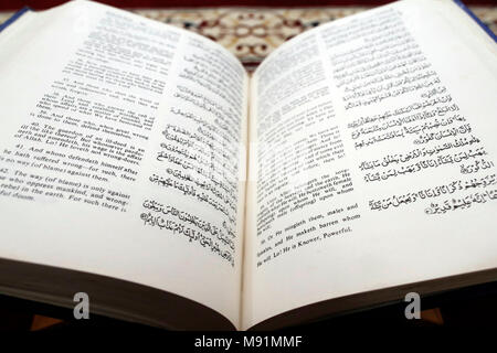 Holy Quran english version übersetzt. Stockfoto