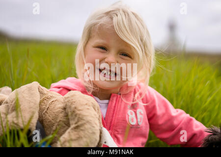 Porträt eines jungen Mädchens, Island. Stockfoto