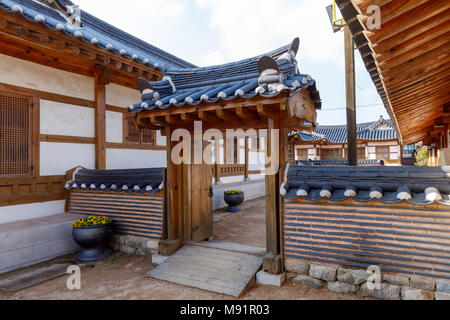 Gimhae, Südkorea - 10. März 2018: Gimhae Hanok Erfahrung Hall Stockfoto