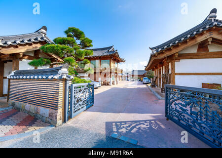 Gimhae, Südkorea - 10. März 2018: Gimhae Hanok Erfahrung Hall Stockfoto