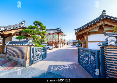 Gimhae, Südkorea - 10. März 2018: Gimhae Hanok Erfahrung Hall Stockfoto