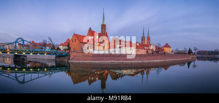 Wroclaw, Polen - Blick auf die Altstadt Ostrow Tumski Stockfoto