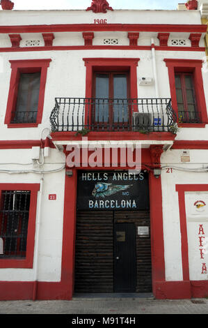 Barcelona Hauptsitz Hells Angels Motorcycle Club Stockfoto