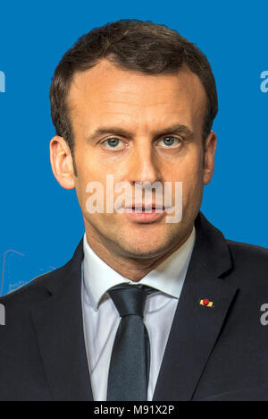 Emmanuel Längestrich - * 21.12.1977: französischer Politiker, Präsident von Frankreich seit 2017. Stockfoto