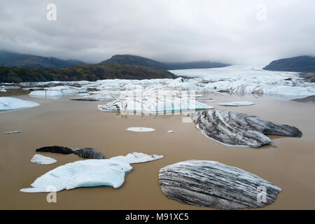 Fláajökull ist ein Gletscher von Island, im Osten von Island gelegen, in den Nationalpark Vatnajökull in der Nähe von Höfn Stadt ist eine drainglacier der großen Glac Stockfoto