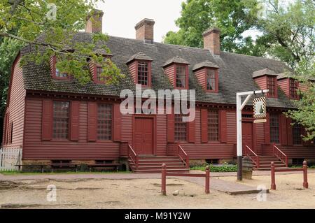 Die Wetherburn Taverne in Colonial Williamsburg, Virginia Stockfoto