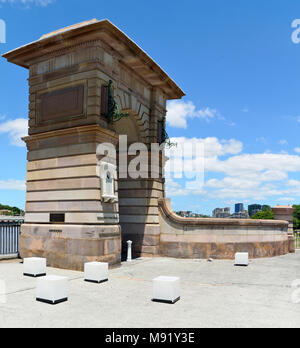 Brisbane, Queensland, Australien - 6. Januar 2018. Victoria Bridge Widerlager an der South Bank Parklands in Brisbane. Stockfoto