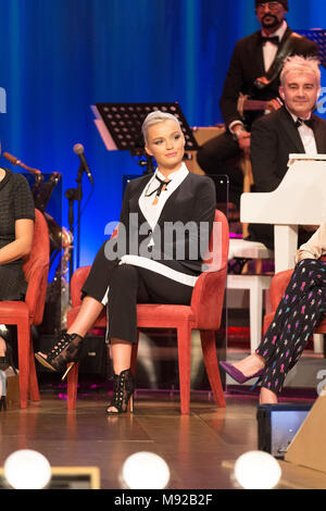 Rom, Italien. 21. März, 2018. Mercedes Schicchi der Maurizio Costanzo Show im Studios Voxson in Roma 21 Marzo 2018 besucht, Italien Quelle: Paolo Pirrocco/Alamy leben Nachrichten Stockfoto