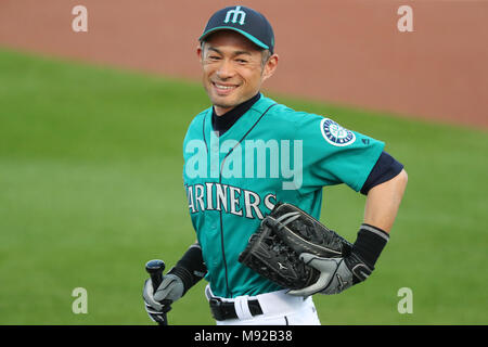 Stadion Peoria, Arizona, USA. 21 Mär, 2018. Ichiro Suzuki (Seeleute), 21. MÄRZ 2018 - MLB: Ichiro Suzuki von den Seattle Mariners während einer MLB Major League Baseball Frühling Training Spiel bei Peoria Stadium, California, United States. Credit: YUTAKA/LBA SPORT/Alamy leben Nachrichten Stockfoto