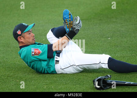 Stadion Peoria, Arizona, USA. 21 Mär, 2018. Ichiro Suzuki (Seeleute), 21. MÄRZ 2018 - MLB: Ichiro Suzuki von den Seattle Mariners während einer MLB Major League Baseball Frühling Training Spiel bei Peoria Stadium, California, United States. Credit: YUTAKA/LBA SPORT/Alamy leben Nachrichten Stockfoto