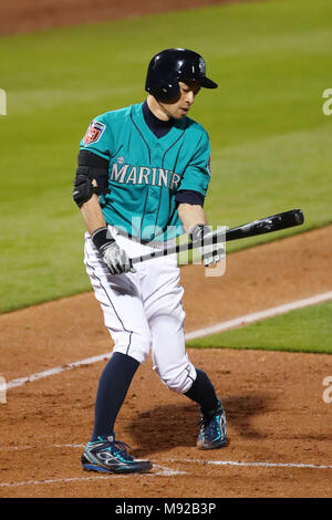 Stadion Peoria, Arizona, USA. 21 Mär, 2018. Ichiro Suzuki (Seeleute), 21. MÄRZ 2018 - MLB: Ichiro Suzuki von den Seattle Mariners während einer MLB Major League Baseball Frühling Training Spiel bei Peoria Stadium, California, United States. Credit: YUTAKA/LBA SPORT/Alamy leben Nachrichten Stockfoto