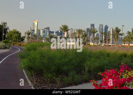 BIDDA PARK, Doha, Katar - 21. März 2018: Blick auf das neu eröffnete Bidda Park im Zentrum der Hauptstadt von Katar, Stockfoto