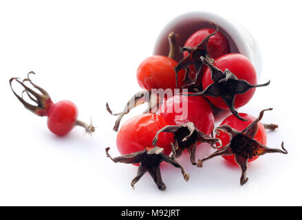 Strand Rosen in der Schüssel auf weißem Hintergrund Stockfoto