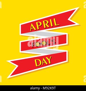 Vector Illustration von April Fools Day Schriftzug Text für die Grußkarte Stock Vektor