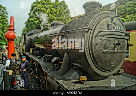 Die große Marquess Dampflok in Goathland Bahnhof, North York Moors Railway Stockfoto